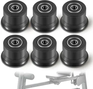 Upgrade 6 Pcs Rolling Seat Trolley Wheels for Bowflex Home Gym Various Models, Gym Replacement Sliding Seat Bracket Rollers Kit fits for Models Blaze, Classic, Elite, Motivator 2, PR1000, Schwinn, and Revolution