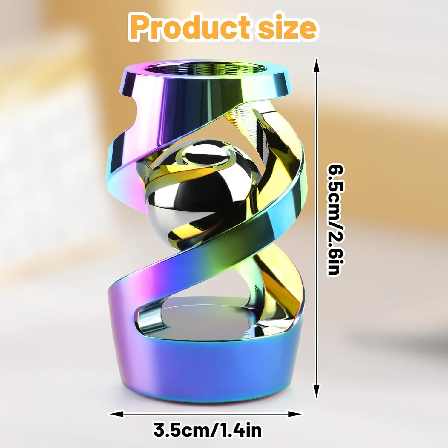 Upgraded Kinetic Desk Toys, Adult Fidgets for Anxiety and Stress, Desk Toys for Office for Adults, Fidget Toys Adults (Rainbow)