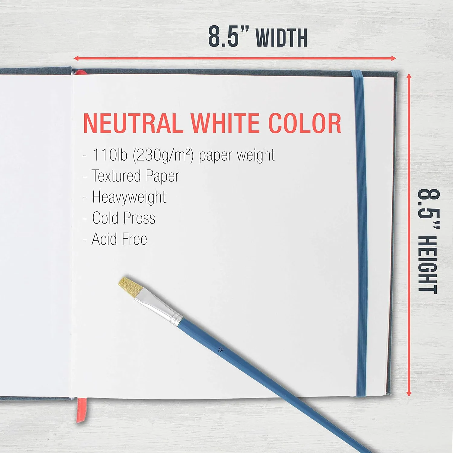 U.S. Art Supply 8.5" x 8.5" Watercolor Book (2 Pack, 76 Sheets Each) - 110lb (230 GSM) Linen-Bound Hardcover Artist Paper Pads - Acid-Free Cold-Pressed Watercolor Paper Pad Mixed Media
