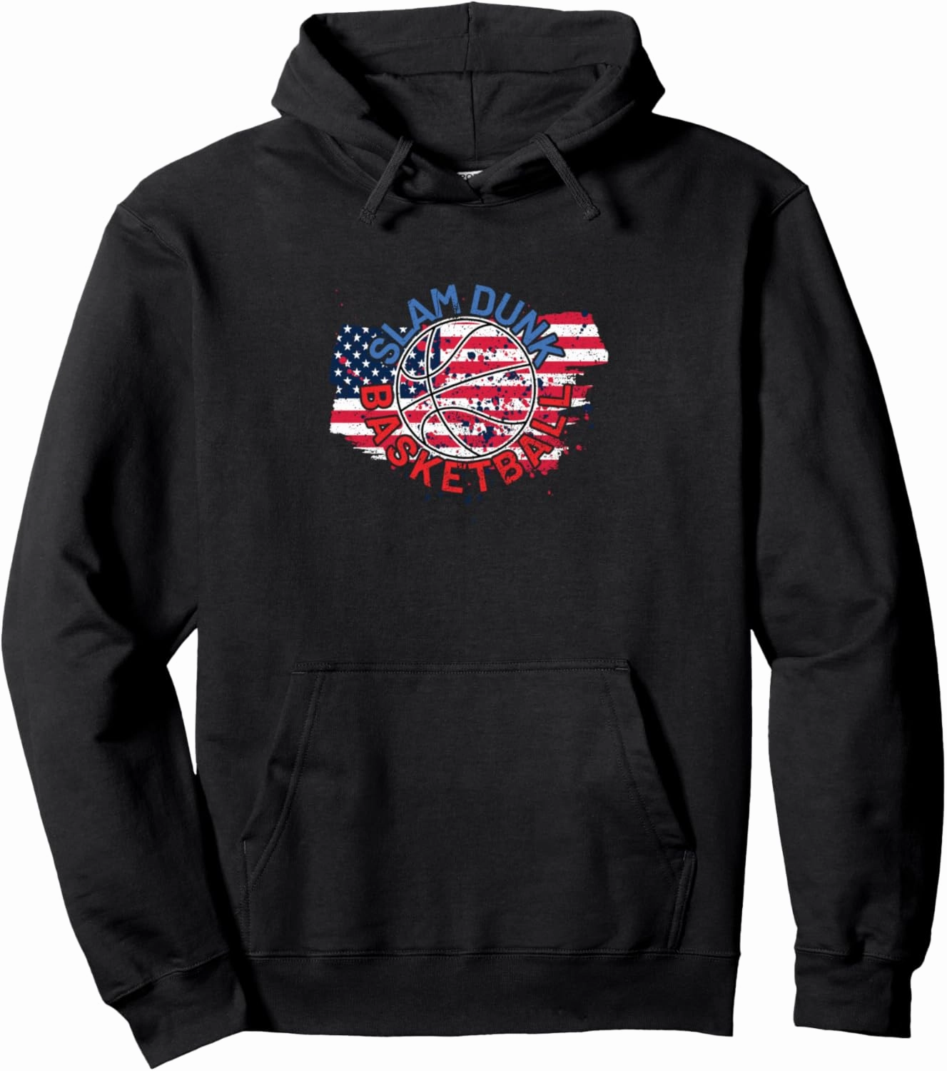 USA Flag Slam Dunk Basketball Pullover Hoodie