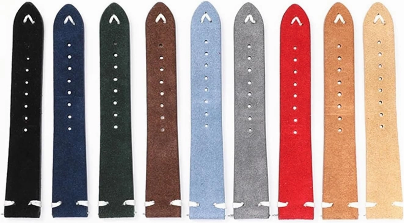 UTHAI G33 Suede Watch Strap 20mm 22mm Color Stitching Leather Smart Watch Bracelet Accessories Fit For Samsung Fit For Huawei Watchband