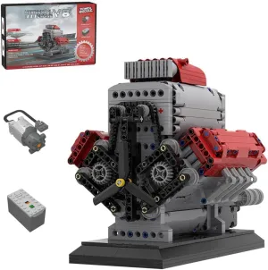 V8 Engine Model Kit, MOC-171732 Visible Car Engine Model Kit, STEM Mechanic Engine Model Construction Toys for Adults (1054 PCS)