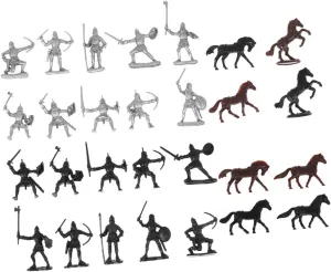 VANZACK 56Pcs Horse Figures Soldiers Includes Soldiers Horses Cavalrymen for Decor and Interactive Play