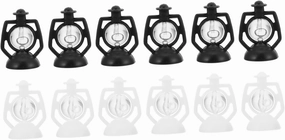 VANZACK 3sets Miniature Dollhouse Kerosene Lamps Retro Lanterns Lifelike Photo Props 12pcs*3
