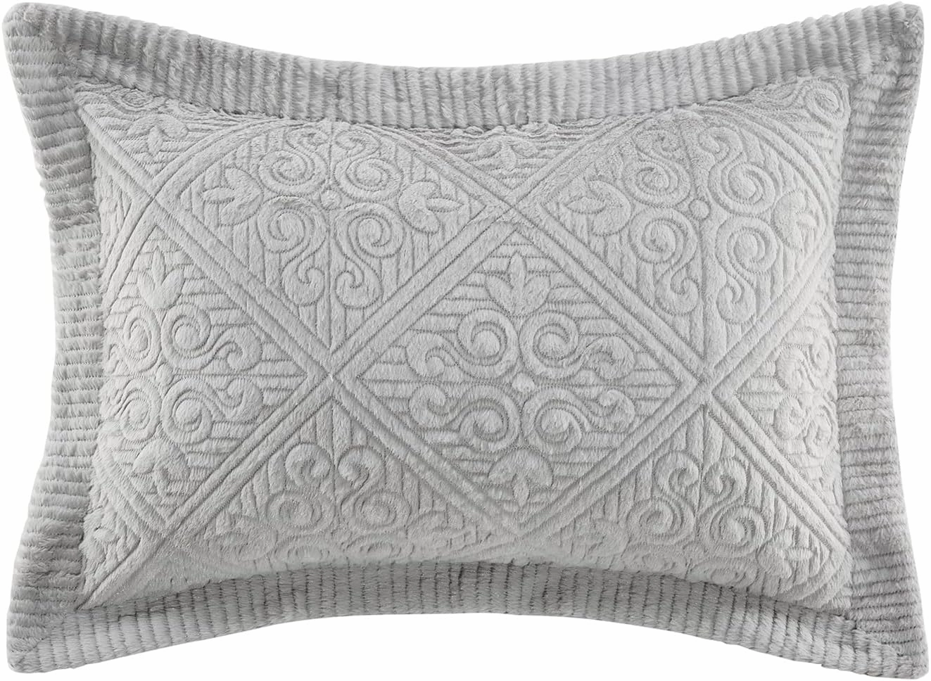 VCNY Home - Quilt Set, 3-Piece Plush Bedding with Matching Sham, Elegant Room Decor (Westland Grey, Full)
