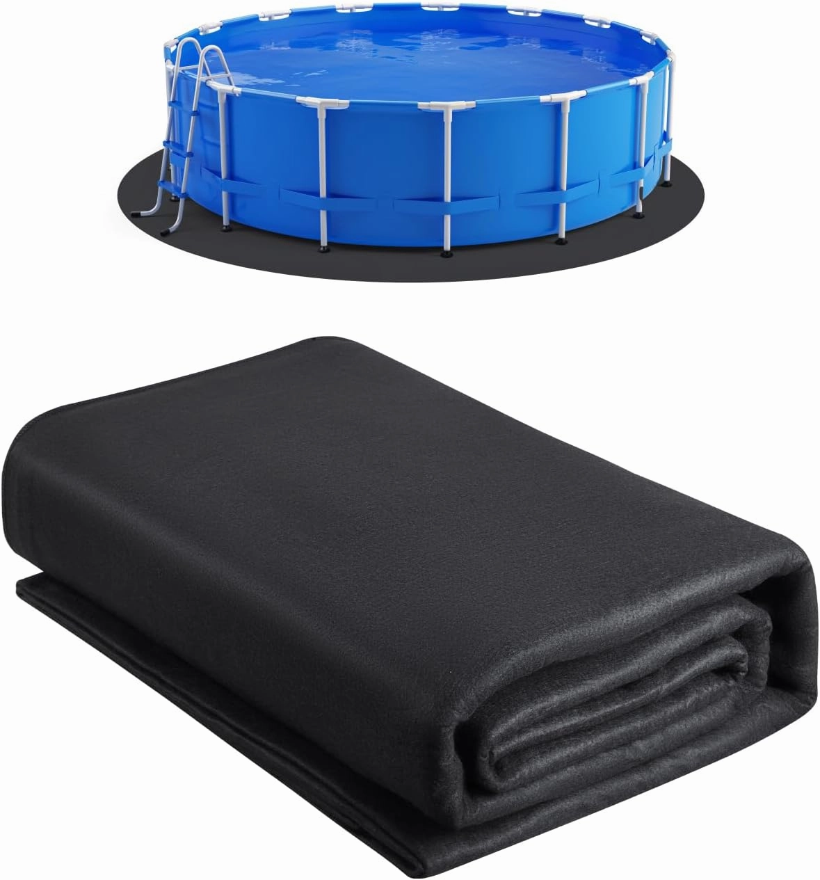 VEVOR 12 Foot Round Pool Liner Pad for Above Ground Swimming Pool, Heavy Duty Above Ground Pool Pad Mat, Protect Pool Liners, Prevent Punctures and Weed Barriers, Durable Geotextile Material