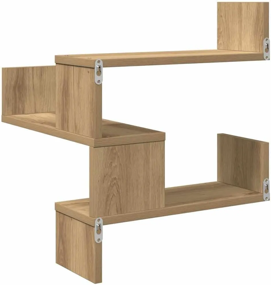 vidaXL Wall Corner Shelf Artisan Oak Engineered Wood Medium
