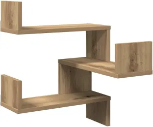 vidaXL Wall Corner Shelf Artisan Oak Engineered Wood Medium