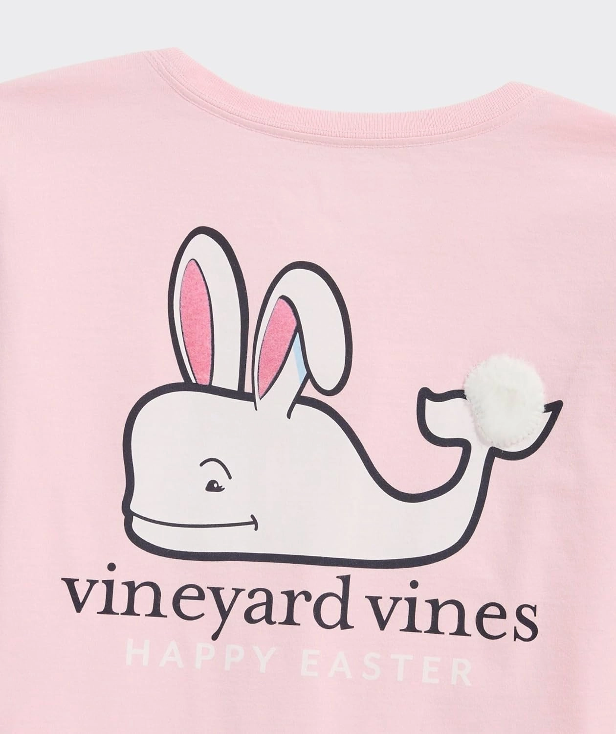 vineyard vines Girls' Fuzzy Easter Bunny Whale Long-Sleeve Pocket Tee
