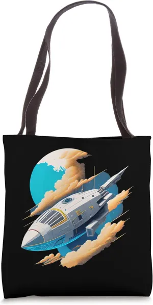 Vintage Spacecraft Retro Spaceship Science Fiction Lover Tote Bag