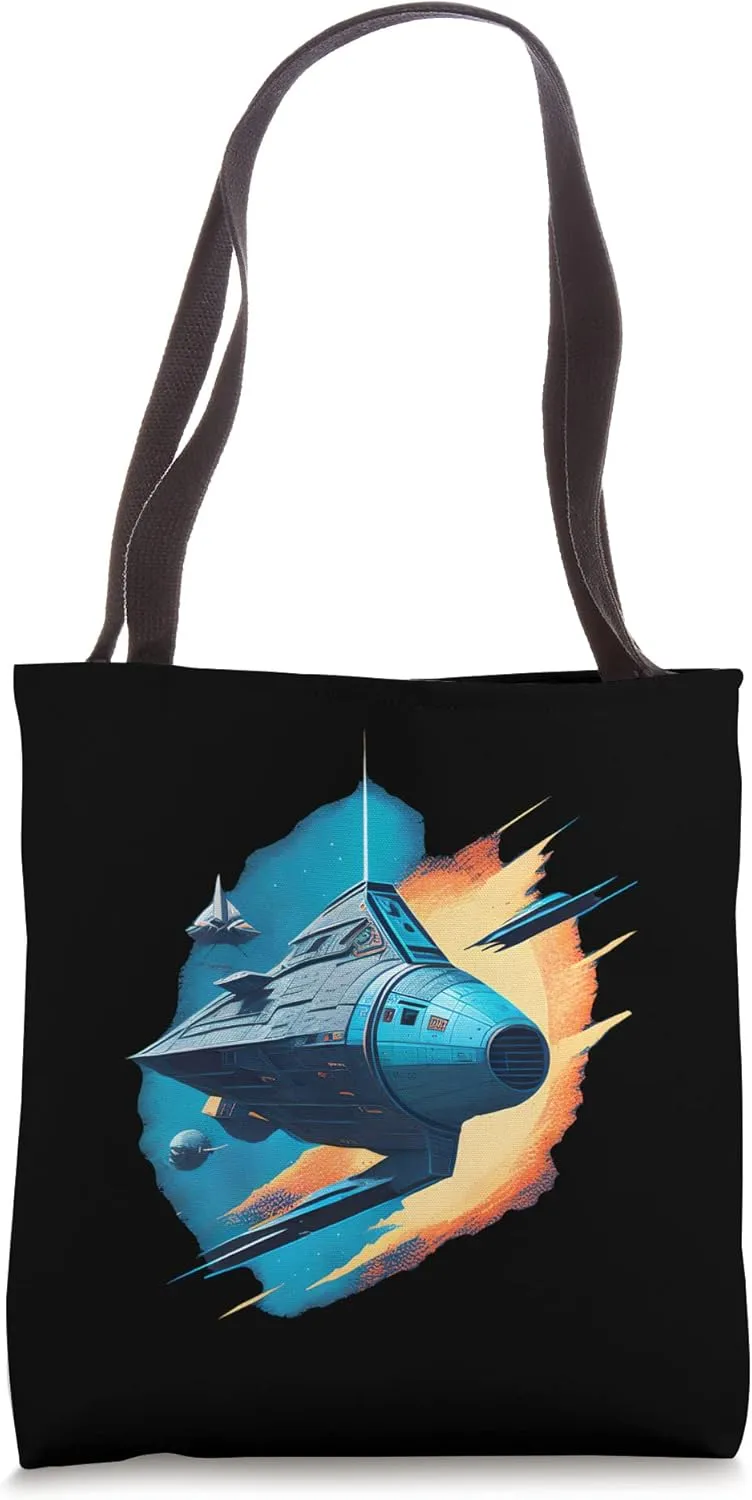 Vintage Spacecraft Retro Spaceship Science Fiction Lover Tote Bag