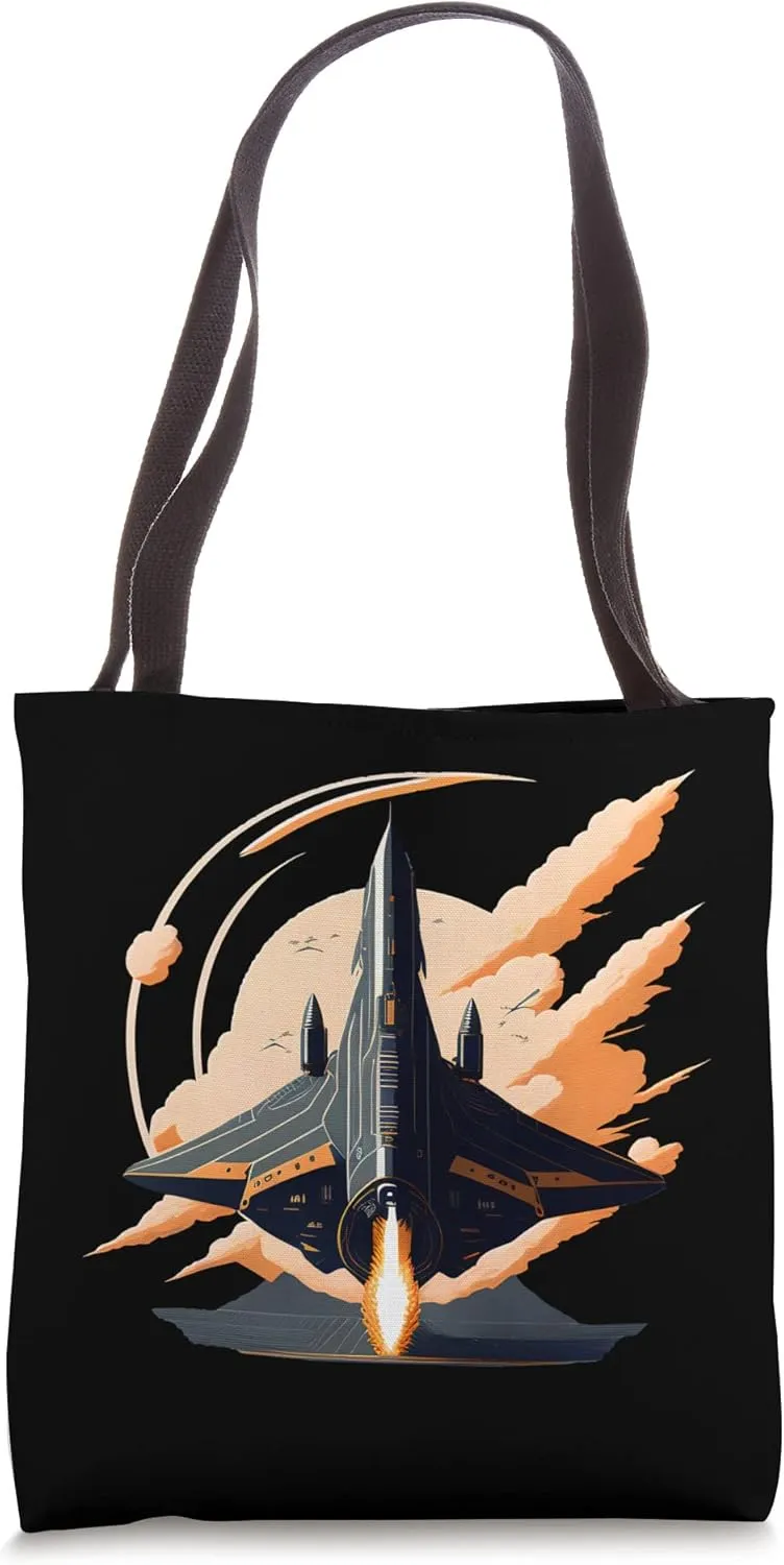 Vintage Spaceship Space Lover Retro Spacecraft Science Tote Bag