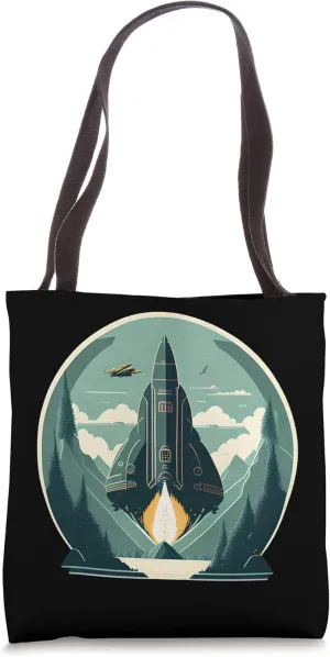 Vintage Spaceship Space Lover Retro Spacecraft Science Tote Bag