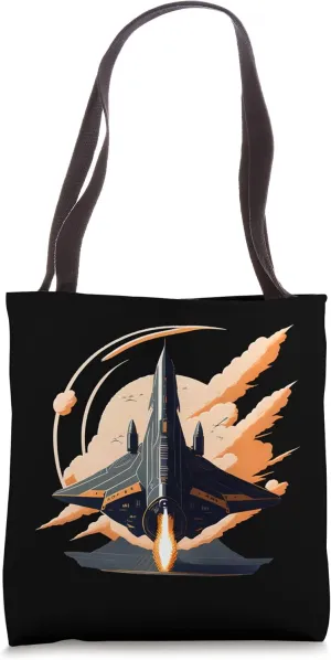 Vintage Spaceship Space Lover Retro Spacecraft Science Tote Bag