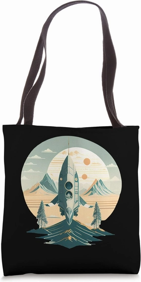 Vintage Spaceship Space Lover Retro Spacecraft Science Tote Bag