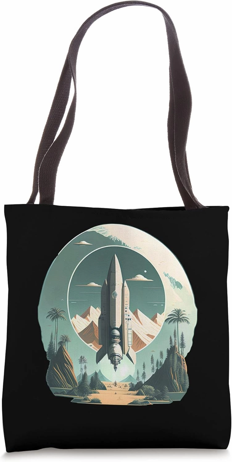 Vintage Spaceship Space Lover Retro Spacecraft Science Tote Bag