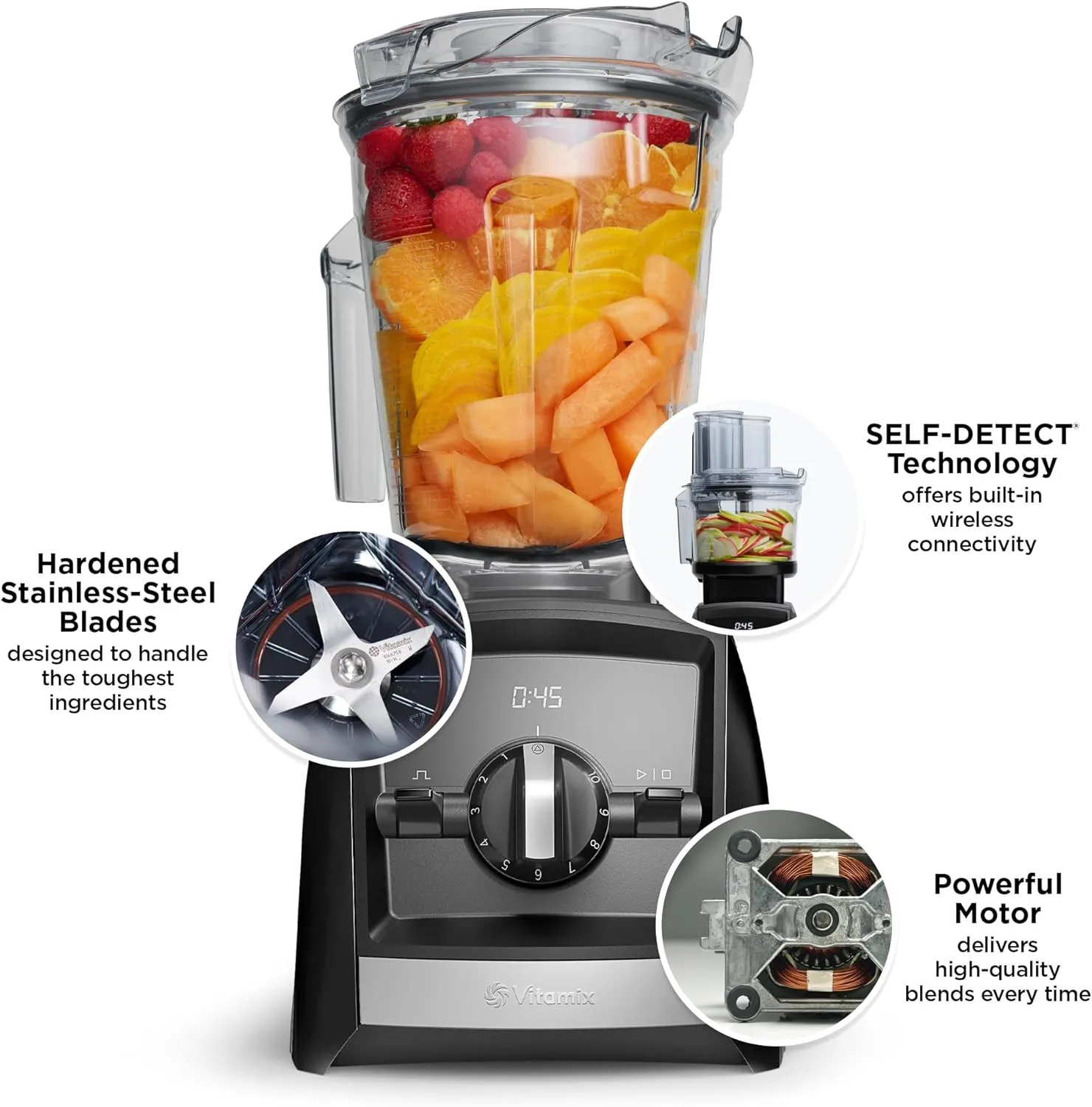 Vitamix Slate A2300 Ascent Series Smart Blender, Professional-Grade, 64 oz Low-Profile Container, 64 fl oz