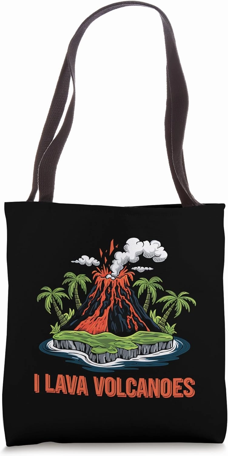 Volcano I Lava Volcanoes Funny Geology Pun Volcanic Eruption Tote Bag