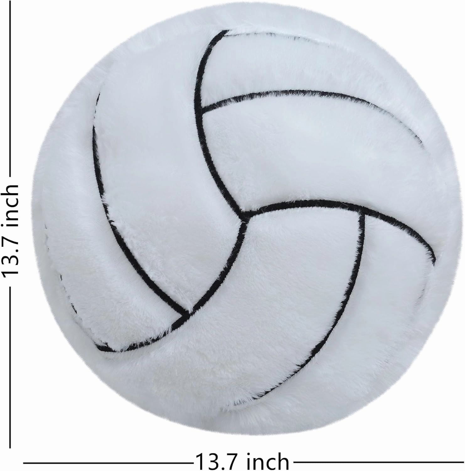 Volleyball Plush Pillow - Fluffy Stuffed Sports Toy Gift for Kids, Durable Sofa Throw Pillow for Bedroom Home Decor