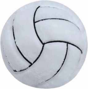 Volleyball Plush Pillow - Fluffy Stuffed Sports Toy Gift for Kids, Durable Sofa Throw Pillow for Bedroom Home Decor