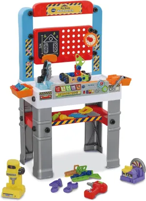 VTech My Busy Workbench, Interactive Toddler Toy, Pretend Play Tools, 100  Pieces, Lights, Music & Sounds, Kids Gifts 3, 4, 5   Years, English Version