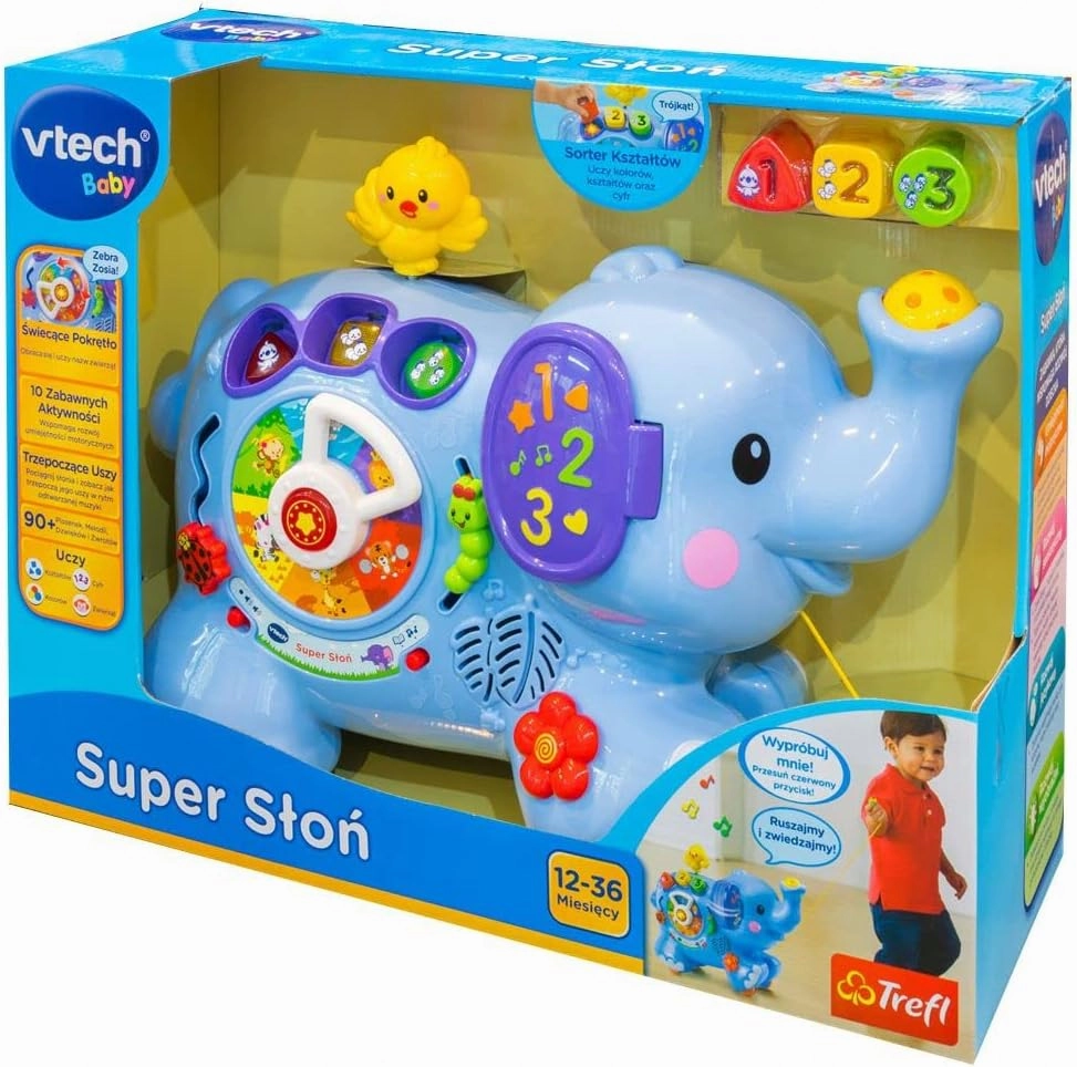 VTech Trefl Super Elephant Electronic Educational Toy for Children from 12 Months