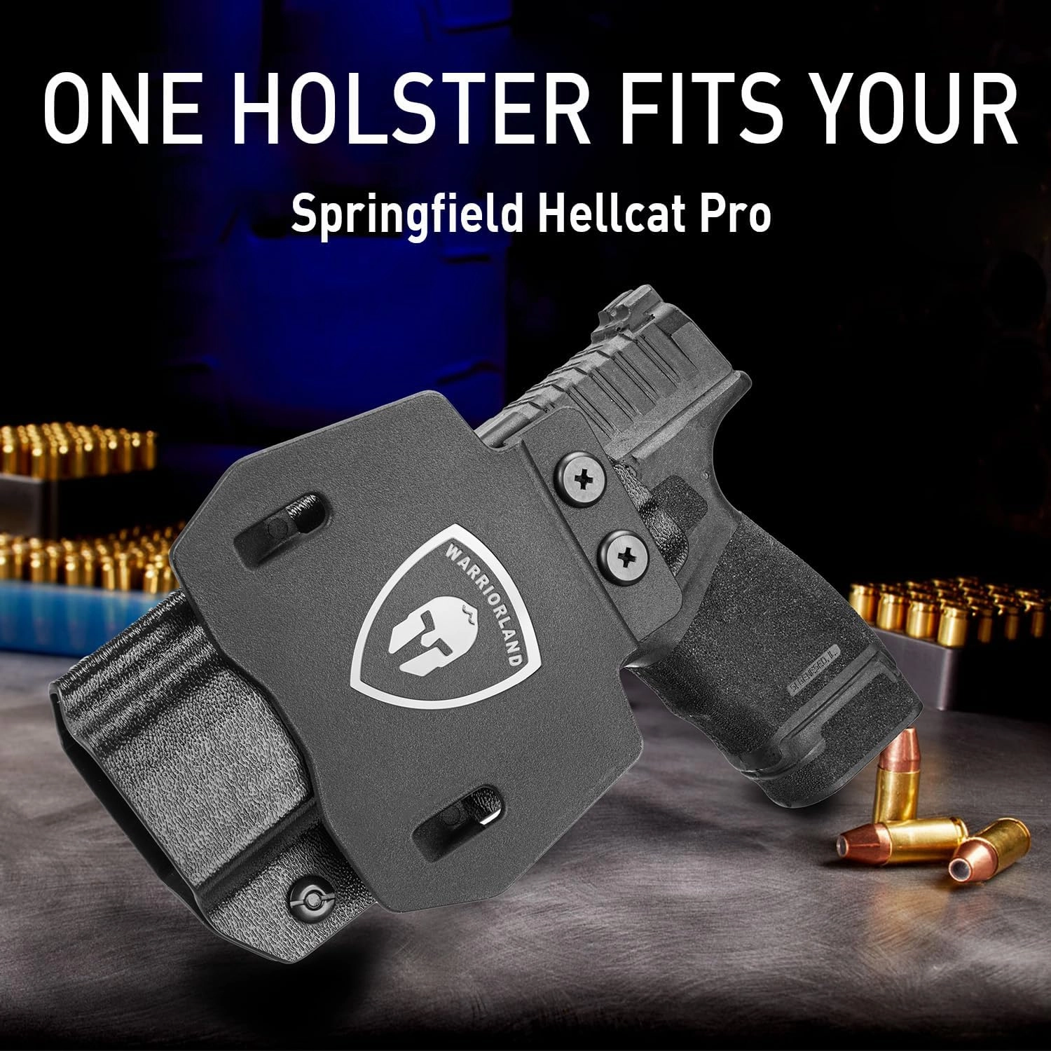 WARRIORLAND OWB Kydex Holster with Optic Cut, Fits Select Glock 17/19/19X, G43/43X, Hellcat/Hellcat Pro, Taurus G2C/G3C, M&P Shield 9, M&P 9/380 Shield EZ, Sig P320/P365/P226 and More, 1.75" Paddle