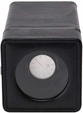 Watch Intelligent Mechanical Watches Box, Luxury Automatic Single Watch Winder Pu Leather- Black/Red,Black