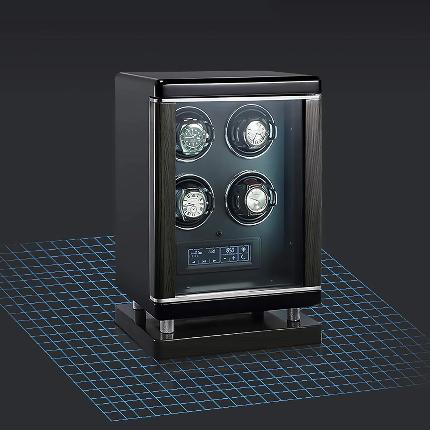 Watch Winders Luxury Smart Watch Winder Automatic Mechanical Watch Motor Shaker Storage Box with Fingerprint Unlock (A 9 Slots)
