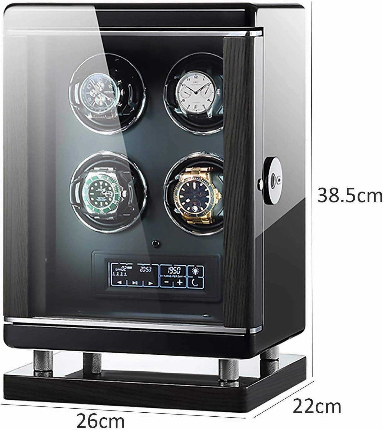 Watch Winders Luxury Smart Watch Winder Automatic Mechanical Watch Motor Shaker Storage Box with Fingerprint Unlock (A 9 Slots)