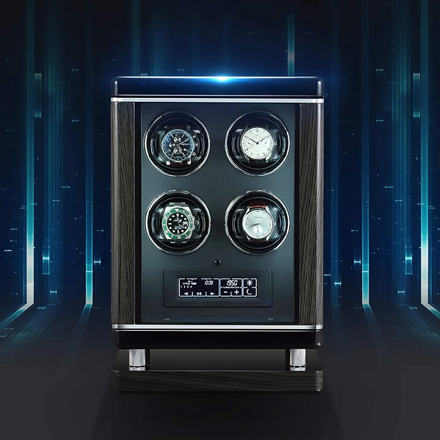 Watch Winders Luxury Smart Watch Winder Automatic Mechanical Watch Motor Shaker Storage Box with Fingerprint Unlock (A 9 Slots)