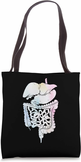 Watercolor Digestive System Art Gastroenterology Specialist Tote Bag