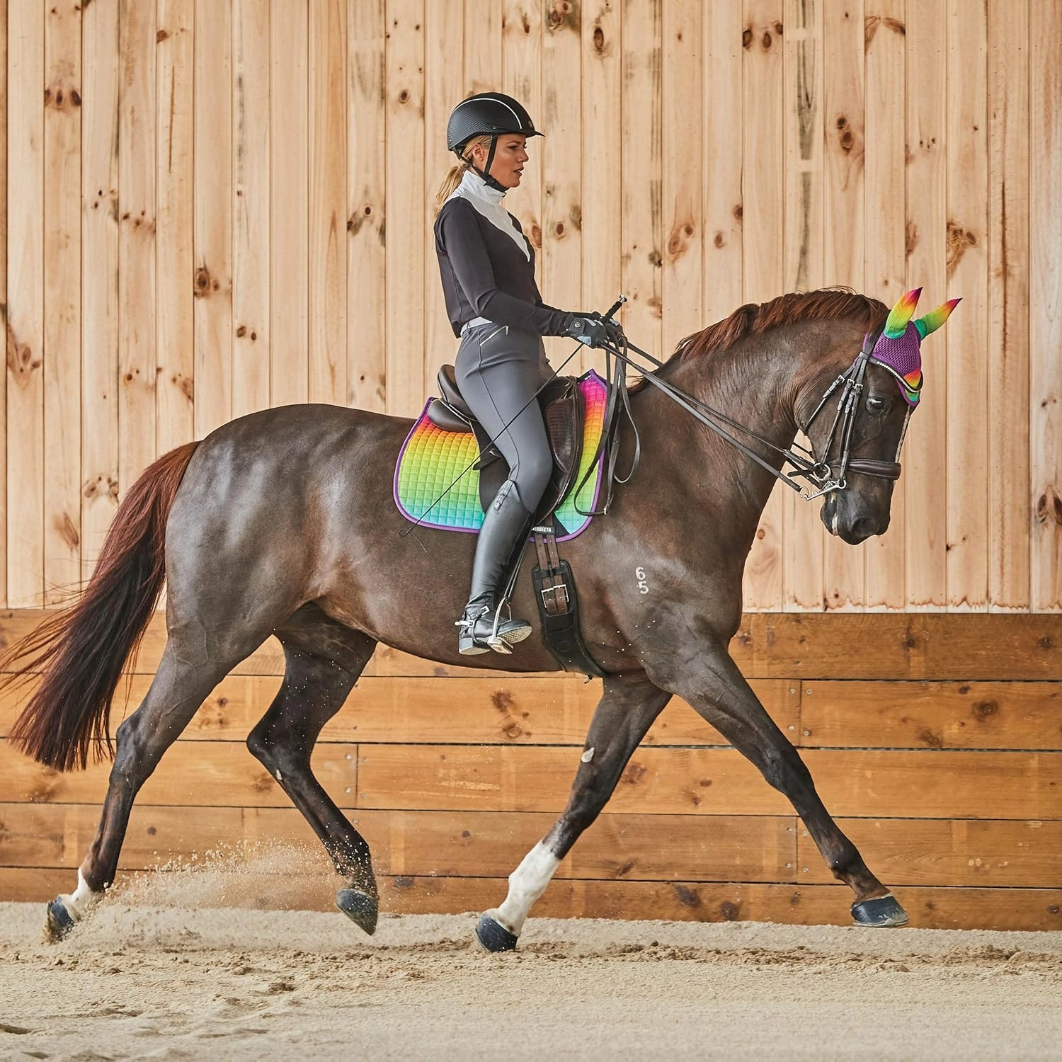 WeatherBeeta Prime Ombre Dressage Saddle Pad, Lagoon Mist, Full