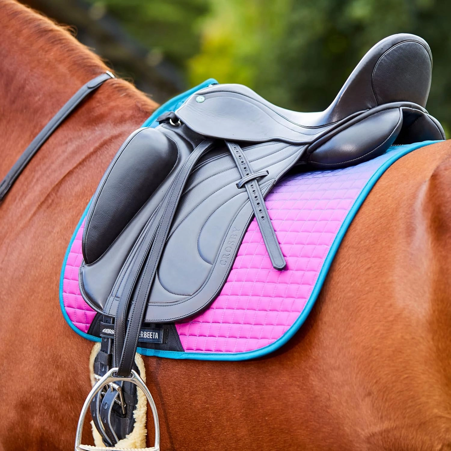 WeatherBeeta Prime Ombre Dressage Saddle Pad, Lagoon Mist, Full