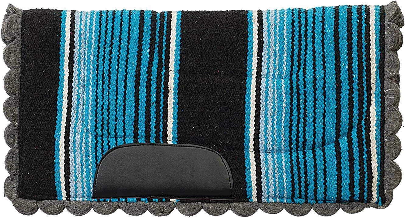 Weaver Equine 23" x 23" Pony Scalloped Navajo Horse Saddle Pad, Shock Absorbing Western Saddle Pad for Protection, Durable Equine Supplies, ‎Pink