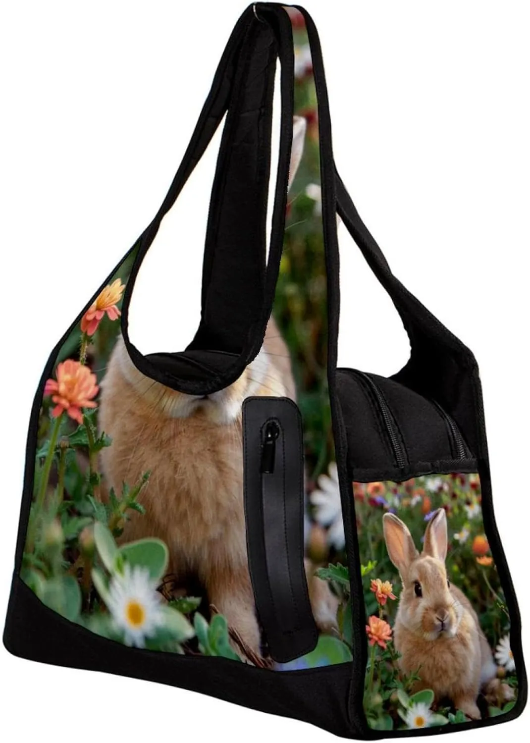 Weekender Travel Bag,Small Gym Bag,Bunny Rabbit Flowers Daisy,Gym Duffle Bag