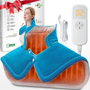 Weighted Neck & Shoulder Heating Pad for Pain Relief | Mother’s Day Gift for Mom Wife from Daughter Son Husband, Birthday Gifts for Women Men Mom Dad | 6 Heat Settings, 2H Auto‑Off | Home & Office Use