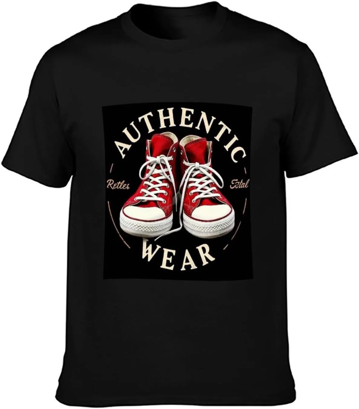 White Casual Cotton Tee for Men Summer Short Sleeve Streetwear T-Shirt Lightweight Top Weekend Wear Tee Rock 'n' Roll
