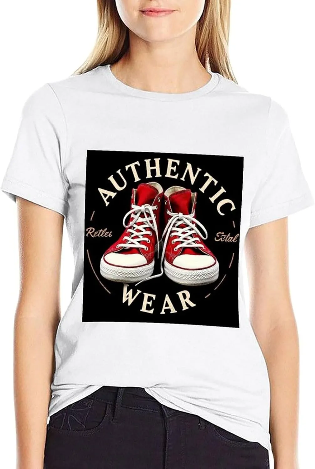 White Casual Cotton Tee for Men Summer Short Sleeve Streetwear T-Shirt Lightweight Top Weekend Wear Tee Rock 'n' Roll