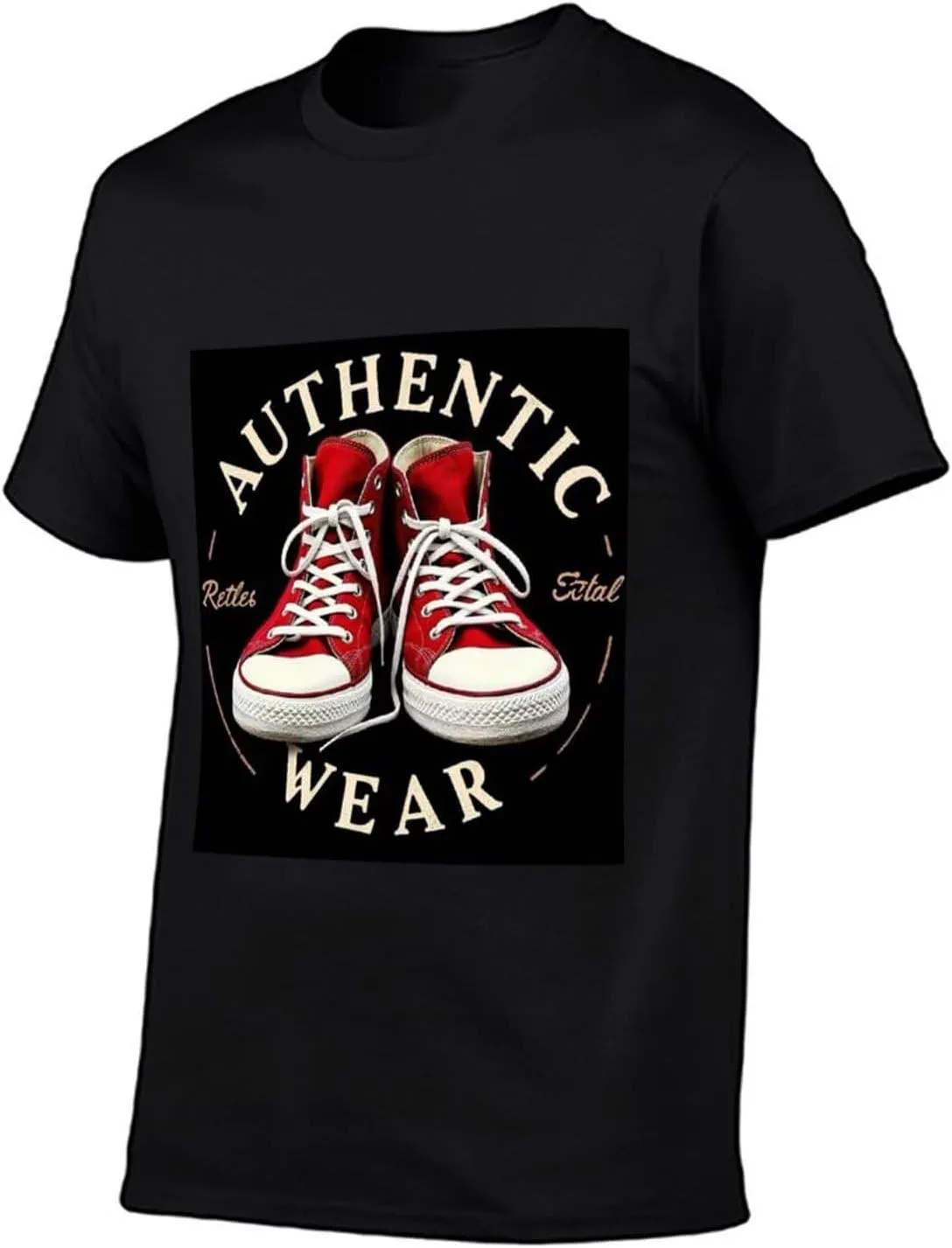 White Casual Cotton Tee for Men Summer Short Sleeve Streetwear T-Shirt Lightweight Top Weekend Wear Tee Rock 'n' Roll