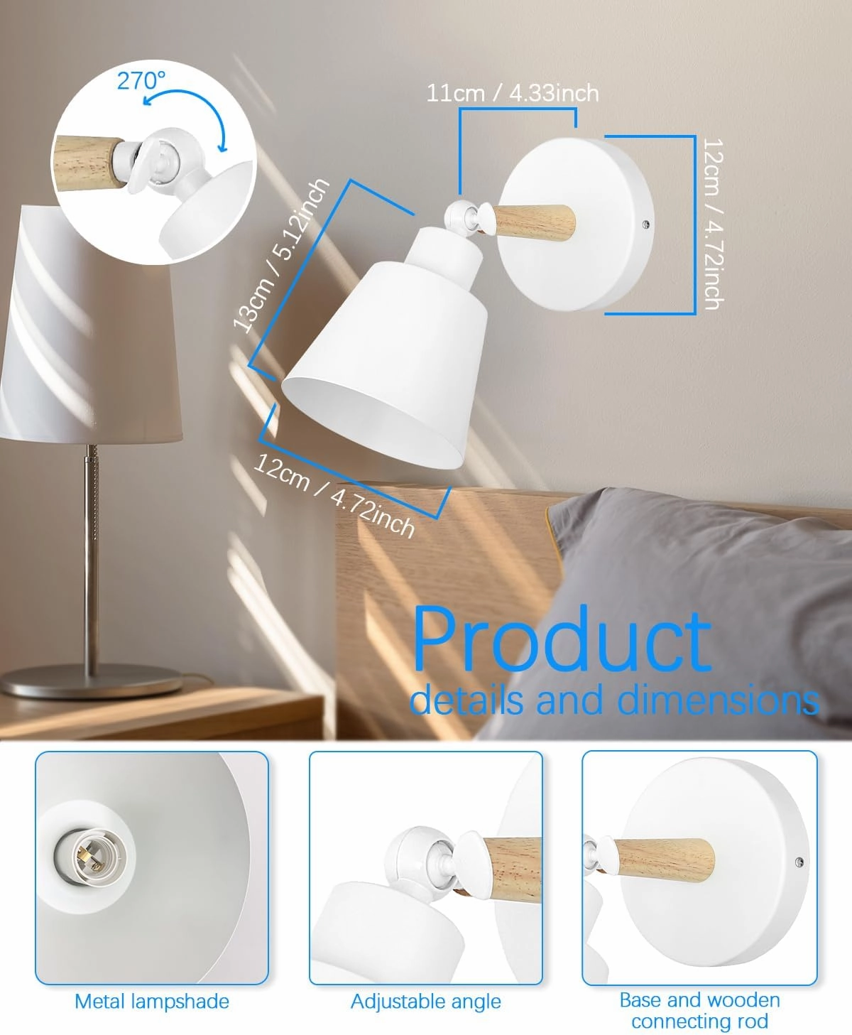 White Battery Operated Wall Sconce Set of 3, Easy to Install Wireless Lights for Wall, Remote Control Dimmable LED Lights, Auto Timer Wall Lamp Fixtures for Bedroom, Gallery, Living Room, RV