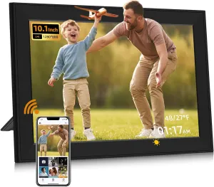 WiFi Digital Picture Frame 10.1 Inch Smart Photo Frame with1280 * 800 HD IPS Touch Screen,Share Photos/Videos Instantly via App from Anywhere Best Gifts for Father's Day