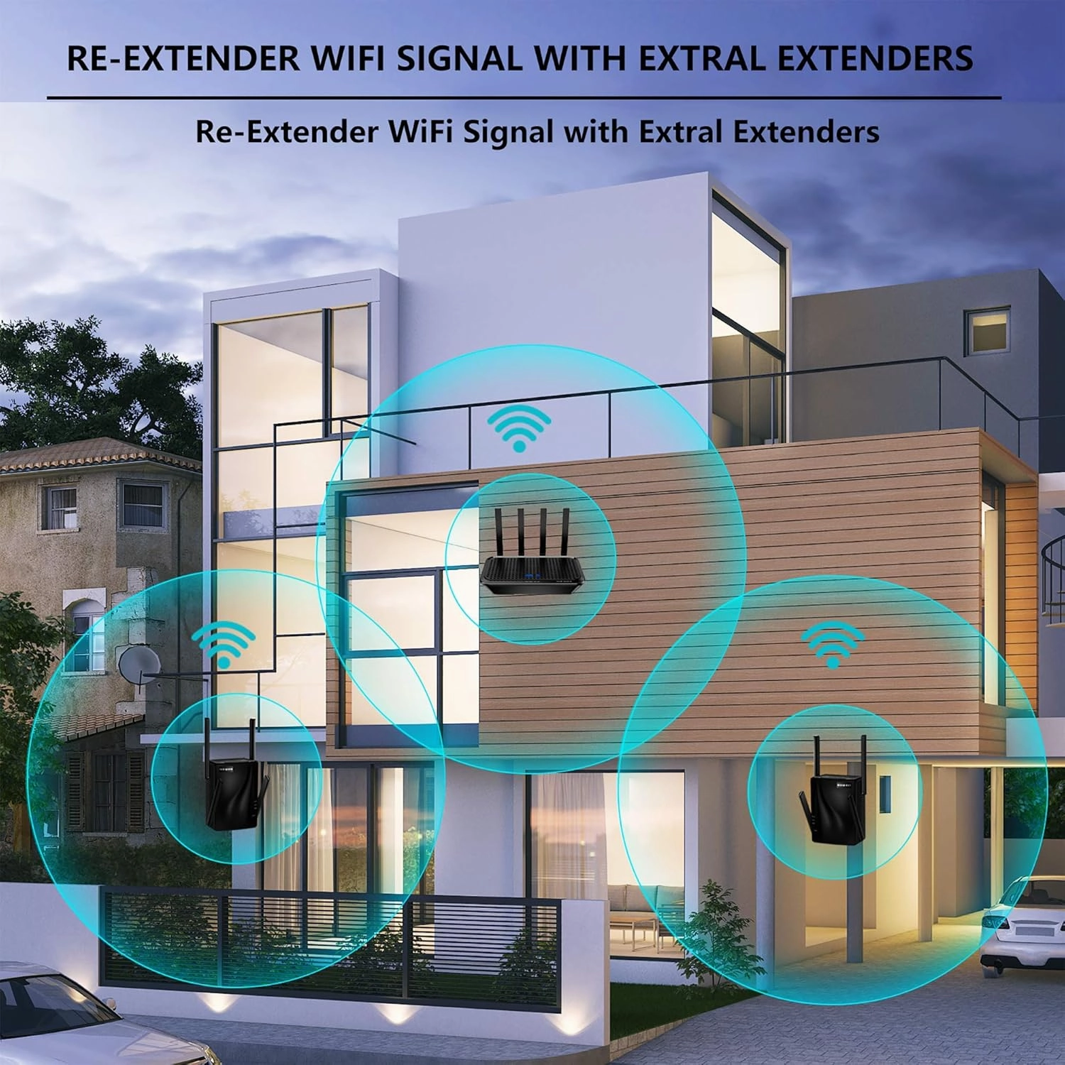 WiFi Range Extender - 2100 Mbps WiFi Extender,5G & 2.4G Dual Band WiFi Booster,WiFi Repeater,Gigabit Port,Coverage up to 1292sq.ft,Support Multiple Devices,Extends WiFi Range,Access Point for Home