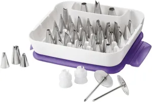 Wilton Master Cake Decorating Piping Tips Variety Set, Stainless Steel Cake & Cupcake Decorating Kit with Storage Case, 55 Piece