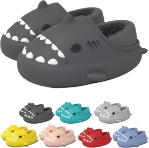 Winter Shark Slides, Plush Warm Shark Slides, Animal Slippers Warm Non-slip Soft Comfy Fluffy Cloud Shark Slides