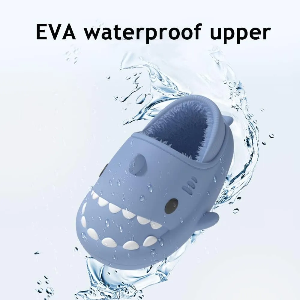 Winter Shark Slides, Plush Warm Shark Slides, Animal Slippers Warm Non-slip Soft Comfy Fluffy Cloud Shark Slides