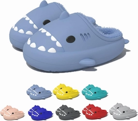 Winter Shark Slides, Plush Warm Shark Slides, Animal Slippers Warm Non-slip Soft Comfy Fluffy Cloud Shark Slides