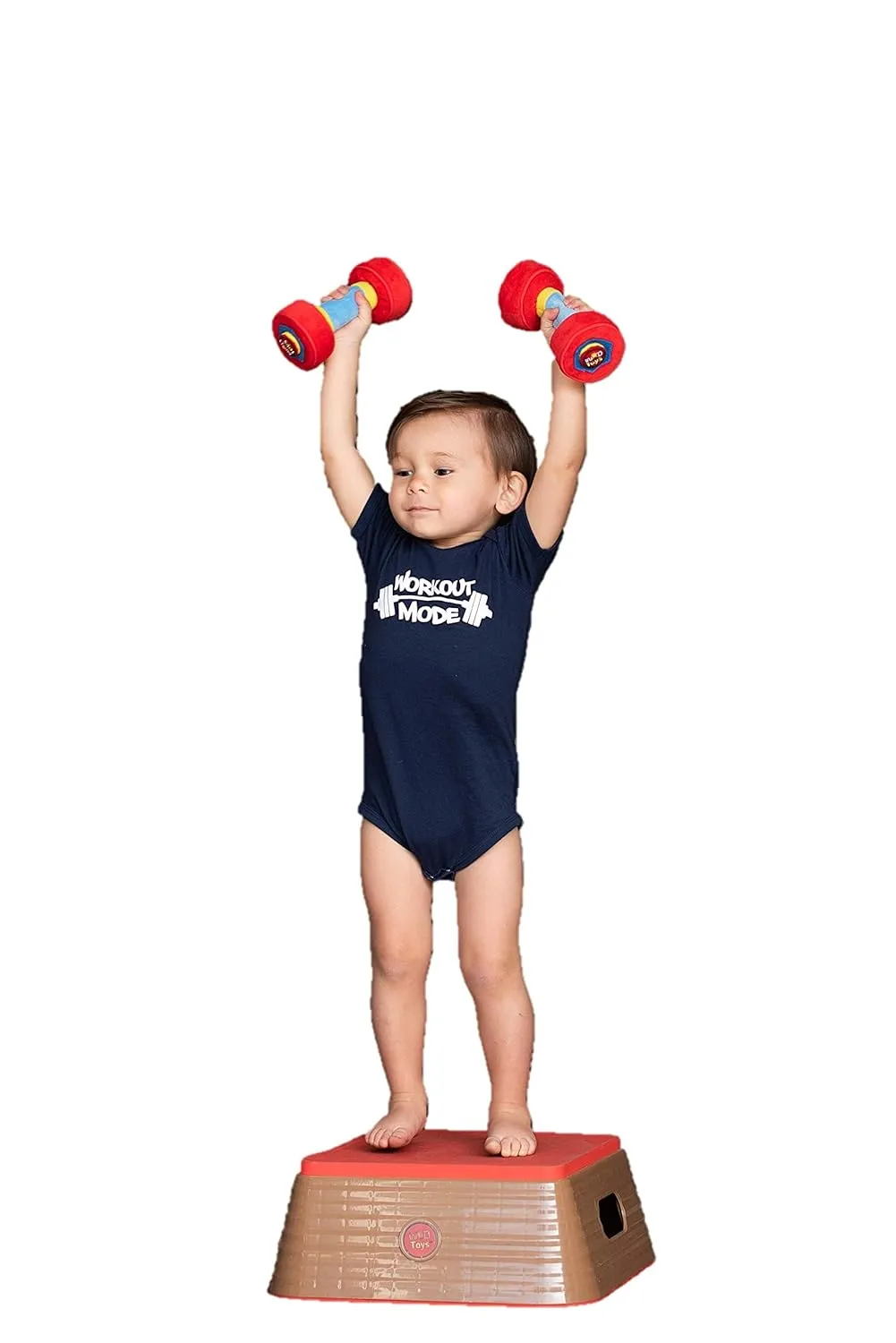 WOD Toys® Baby Dumbbell Plush Dumbell with Rattle & Sensory Sounds – Safe, Durable Fitness Toy for Newborns, Infants and Babies (2)