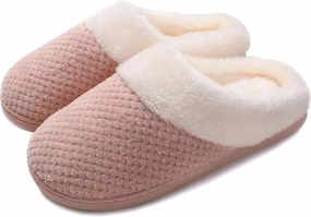 Women's Cozy House Slippers Memory Foam Furry Bedroom Slippers Anti-Slip Sole for Indoor Outdoor Use