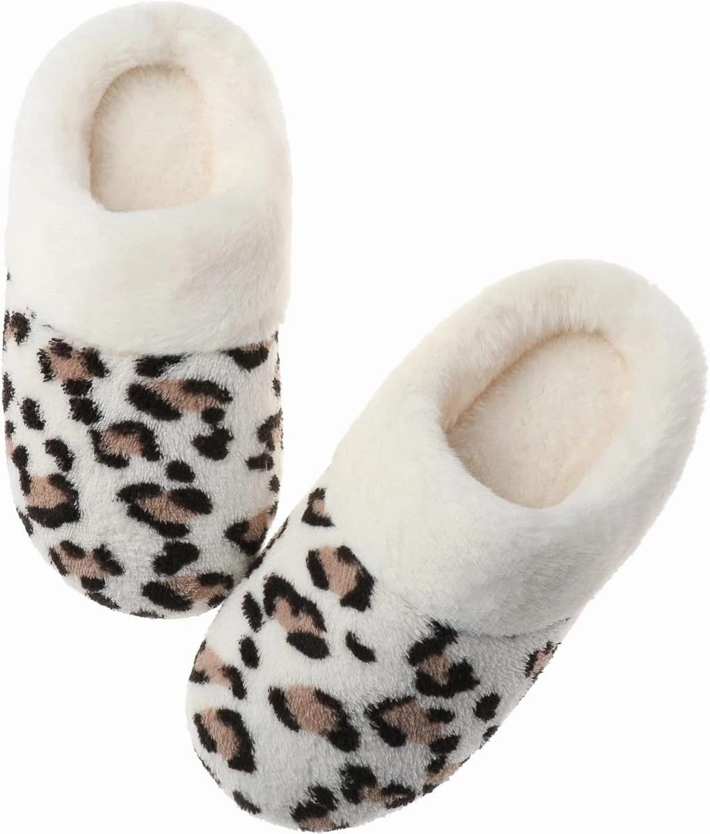 Women's Cozy House Slippers Memory Foam Furry Bedroom Slippers Anti-Slip Sole for Indoor Outdoor Use